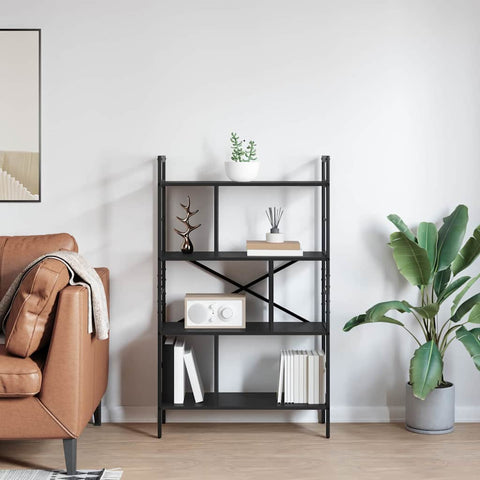 vidaXL Bookshelf Black Oak 75 x 30 x 123.5 cm Engineered Wood