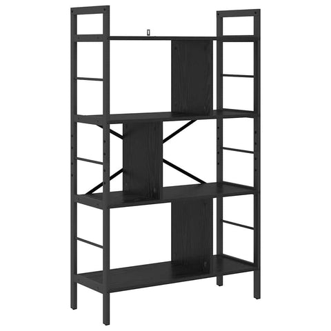 vidaXL Bookshelf Black Oak 75 x 30 x 123.5 cm Engineered Wood