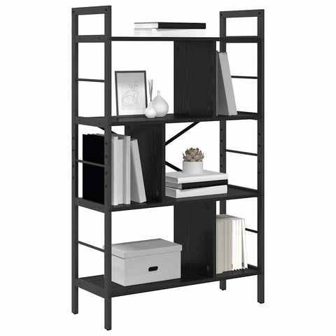 vidaXL Bookshelf Black Oak 75 x 30 x 123.5 cm Engineered Wood