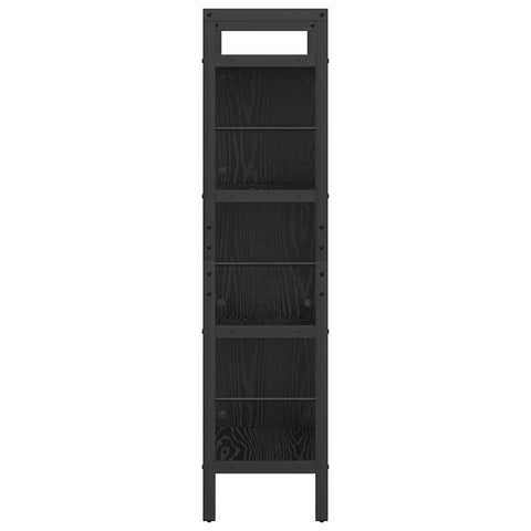 vidaXL Bookshelf Black Oak 75 x 30 x 123.5 cm Engineered Wood