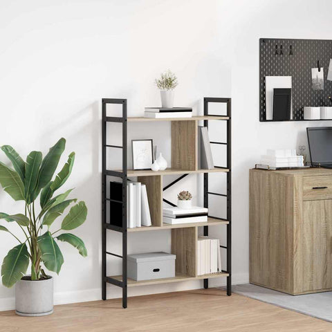 vidaXL Bookshelf Sonoma Oak 75 x 30 x 123.5 cm Engineered Wood