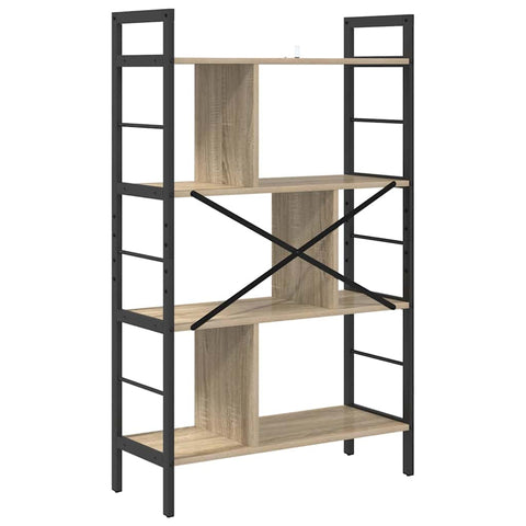 vidaXL Bookshelf Sonoma Oak 75 x 30 x 123.5 cm Engineered Wood