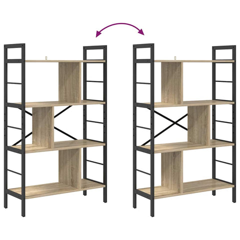 vidaXL Bookshelf Sonoma Oak 75 x 30 x 123.5 cm Engineered Wood