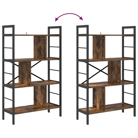 vidaXL Bookshelf Smoked Oak 75 x 30 x 123.5 cm Engineered Wood