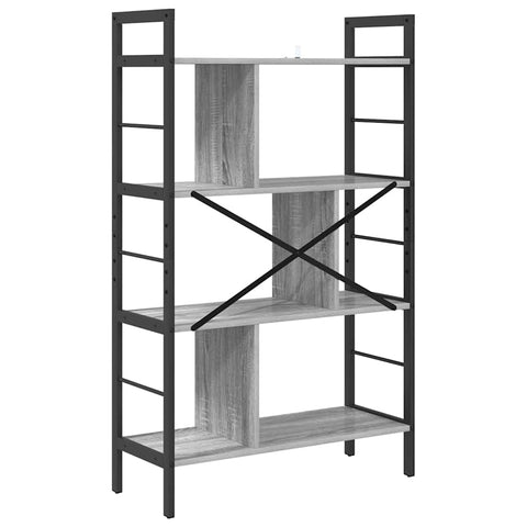 vidaXL Bookshelf Grey Sonoma 75 x 30 x 123.5 cm Engineered Wood