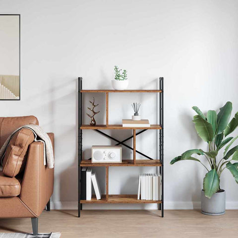 vidaXL Bookshelf Old Wood 75 x 30 x 123.5 cm Engineered Wood