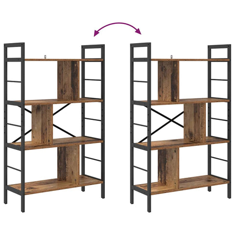 vidaXL Bookshelf Old Wood 75 x 30 x 123.5 cm Engineered Wood