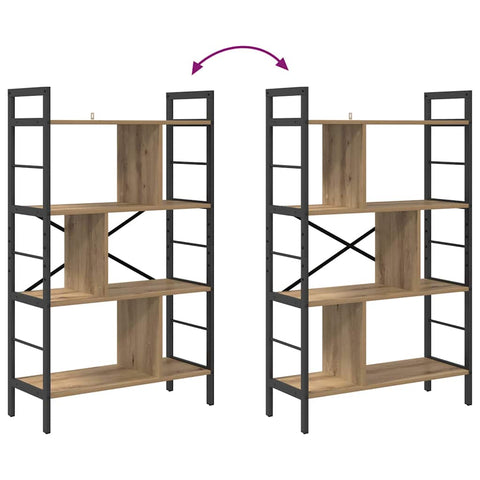vidaXL Bookshelf Artisan Oak 75 x 30 x 123.5 cm Engineered Wood