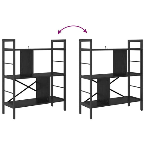 vidaXL Bookshelf Black Oak 75 x 30 x 91 cm Engineered Wood