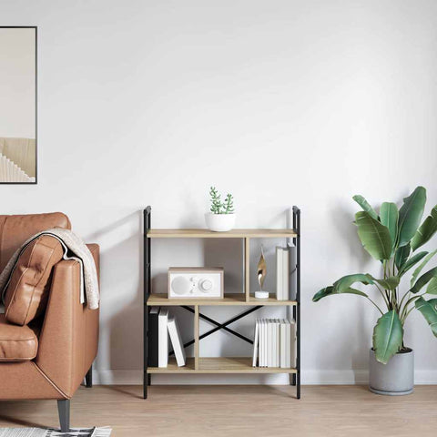 vidaXL Bookshelf Sonoma Oak 75 x 30 x 91 cm Engineered Wood