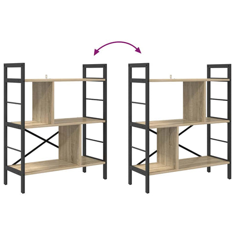 vidaXL Bookshelf Sonoma Oak 75 x 30 x 91 cm Engineered Wood