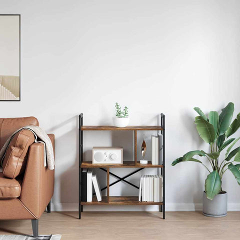 vidaXL Bookshelf Smoked Oak 75 x 30 x 91 cm Engineered Wood