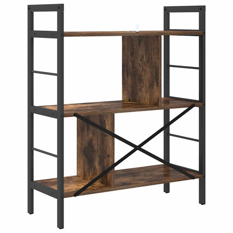 vidaXL Bookshelf Smoked Oak 75 x 30 x 91 cm Engineered Wood