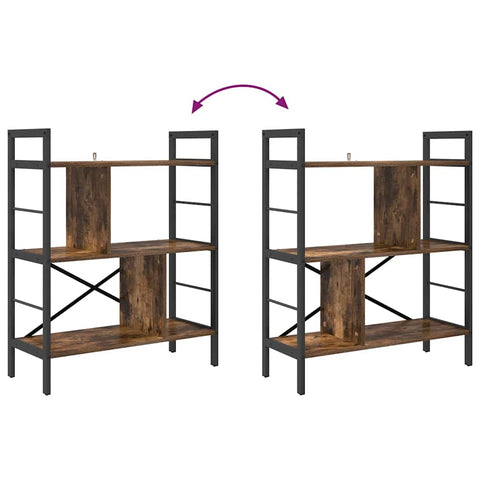 vidaXL Bookshelf Smoked Oak 75 x 30 x 91 cm Engineered Wood