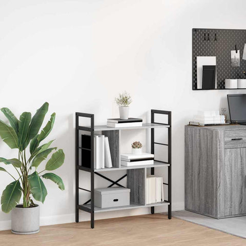 vidaXL Bookshelf Grey Sonoma 75 x 30 x 91 cm Engineered Wood