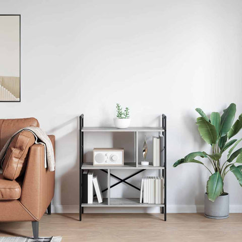 vidaXL Bookshelf Grey Sonoma 75 x 30 x 91 cm Engineered Wood