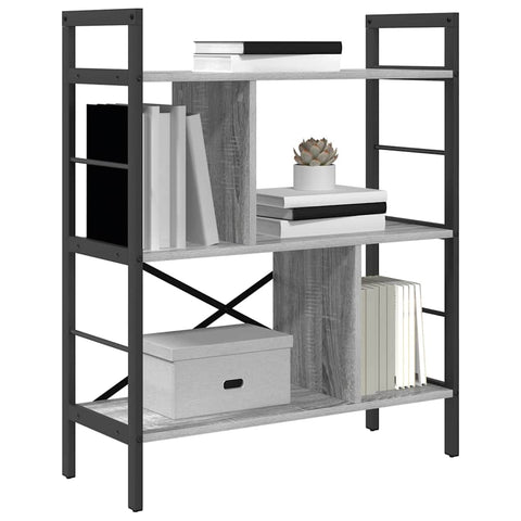 vidaXL Bookshelf Grey Sonoma 75 x 30 x 91 cm Engineered Wood