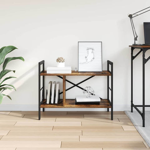 vidaXL Bookshelf Smoked Oak 75 x 30 x 58.5 cm Engineered Wood