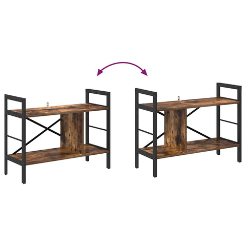 vidaXL Bookshelf Smoked Oak 75 x 30 x 58.5 cm Engineered Wood