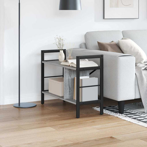 vidaXL Bookshelf Grey Sonoma 75 x 30 x 58.5 cm Engineered Wood