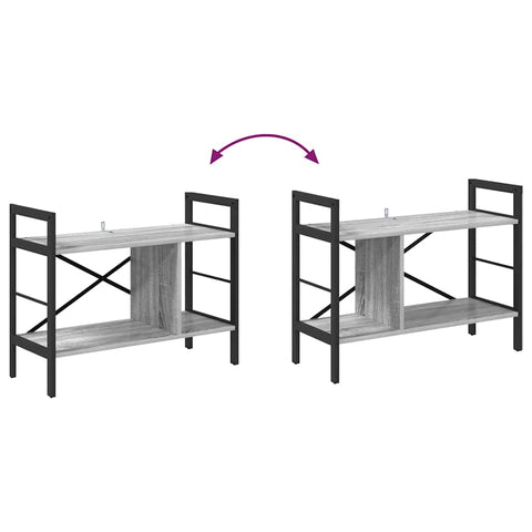 vidaXL Bookshelf Grey Sonoma 75 x 30 x 58.5 cm Engineered Wood