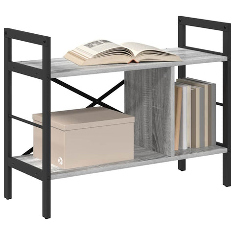 vidaXL Bookshelf Grey Sonoma 75 x 30 x 58.5 cm Engineered Wood