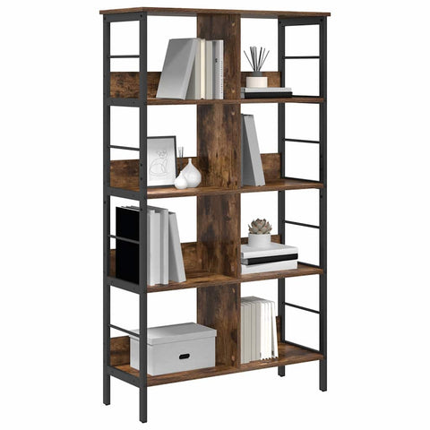 vidaXL Bookshelf Smoked Oak 82 x 32 x 144.5 cm Engineered Wood