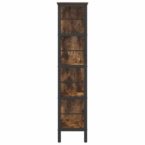 vidaXL Bookshelf Smoked Oak 82 x 32 x 144.5 cm Engineered Wood