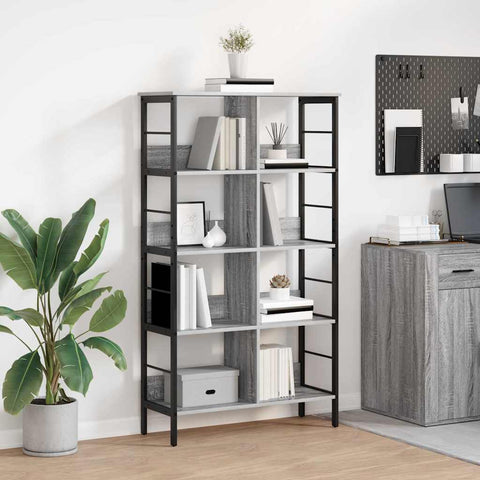vidaXL Bookshelf Grey Sonoma 82 x 32 x 144.5 cm Engineered Wood