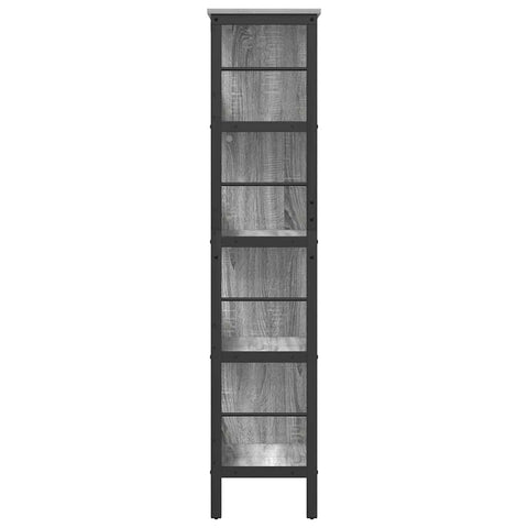 vidaXL Bookshelf Grey Sonoma 82 x 32 x 144.5 cm Engineered Wood