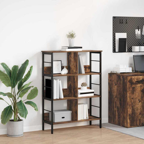 vidaXL Bookshelf Smoked Oak 82 x 32 x 112 cm Engineered Wood