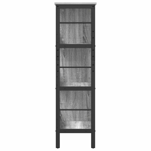 vidaXL Bookshelf Grey Sonoma 82 x 32 x 112 cm Engineered Wood