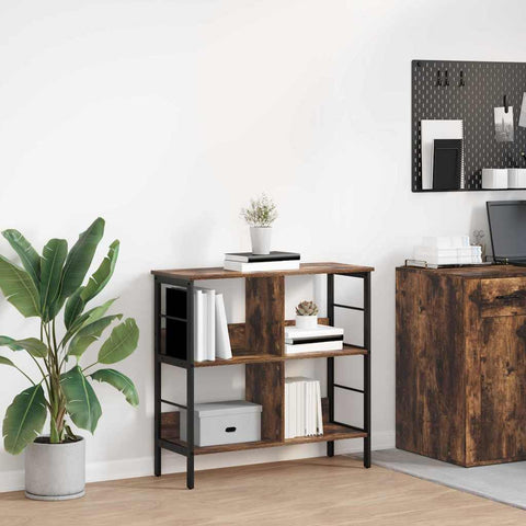 vidaXL Bookshelf Smoked Oak 82 x 32 x 79 cm Engineered Wood