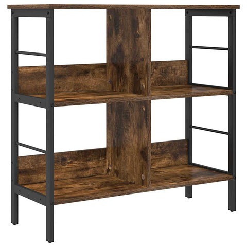 vidaXL Bookshelf Smoked Oak 82 x 32 x 79 cm Engineered Wood