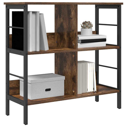 vidaXL Bookshelf Smoked Oak 82 x 32 x 79 cm Engineered Wood