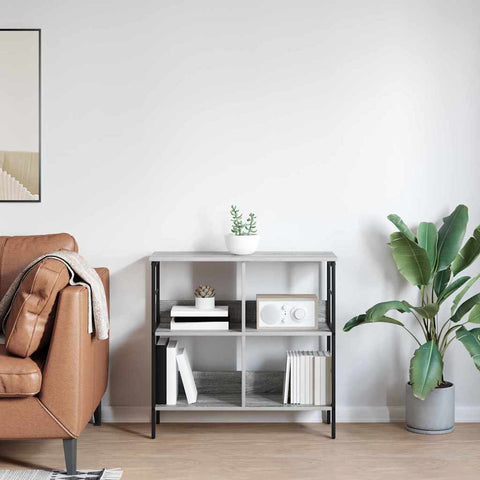 vidaXL Bookshelf Grey Sonoma 82 x 32 x 79 cm Engineered Wood