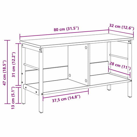 vidaXL Bookshelf Black Oak 82 x 32 x 47 cm Engineered Wood