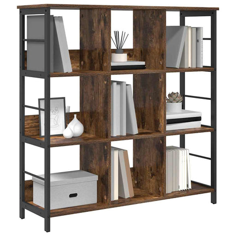 vidaXL Bookshelf Smoked Oak 102 x 32 x 104.5 cm Engineered Wood