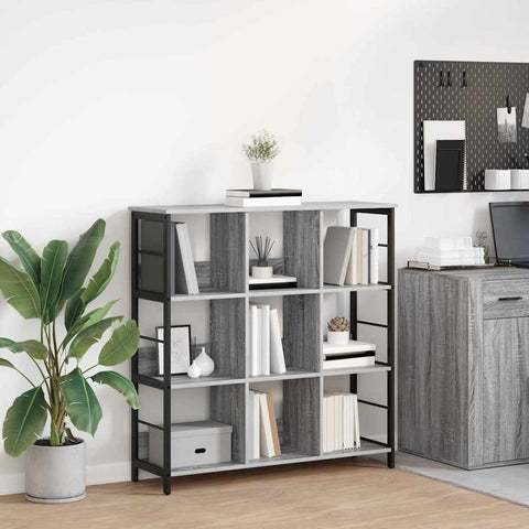 vidaXL Bookshelf Grey Sonoma 102 x 32 x 104.5 cm Engineered Wood