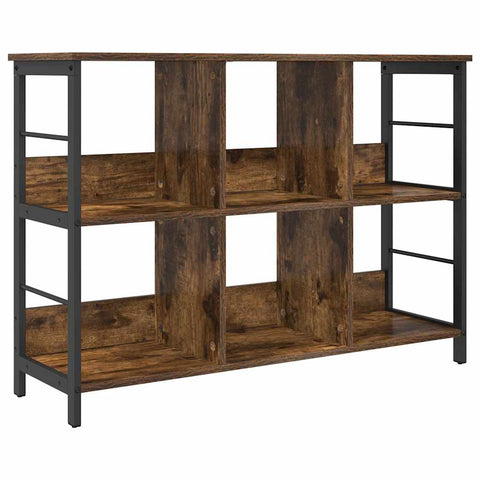 vidaXL Bookshelf Smoked Oak 102 x 32 x 72.5 cm Engineered Wood