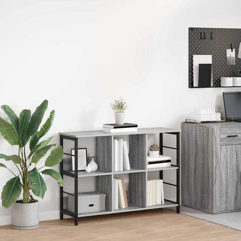 vidaXL Bookshelf Grey Sonoma 102 x 32 x 72.5 cm Engineered Wood