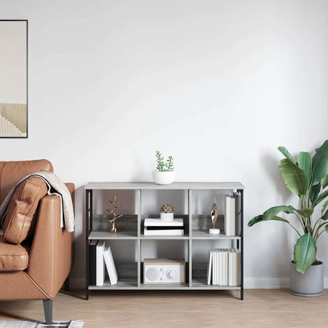 vidaXL Bookshelf Grey Sonoma 102 x 32 x 72.5 cm Engineered Wood