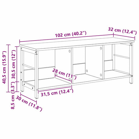 vidaXL Bookshelf Black Oak 102 x 32 x 40.5 cm Engineered Wood