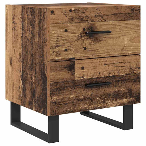 vidaXL Bedside Cabinet with Drawer 2 pcs Old wood 40 x 35 x 47.5 cm