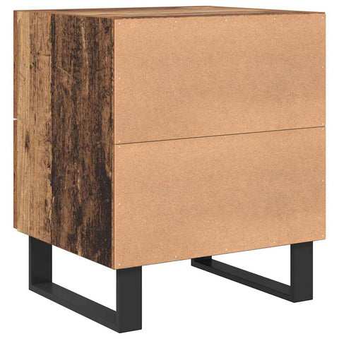 vidaXL Bedside Cabinet with Drawer 2 pcs Old wood 40 x 35 x 47.5 cm