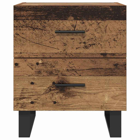vidaXL Bedside Cabinet with Drawer 2 pcs Old wood 40 x 35 x 47.5 cm