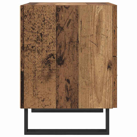 vidaXL Bedside Cabinet with Drawer 2 pcs Old wood 40 x 35 x 47.5 cm