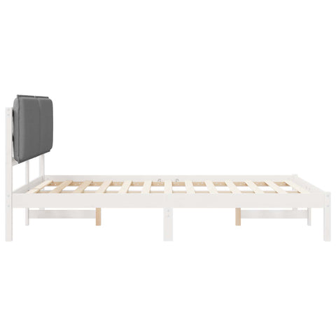 vidaXL Bed Frame with Upholstered Headboard Light Grey 140 x 190 cm