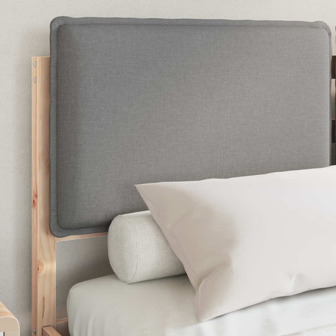 vidaXL Bed Frame with Upholstered Headboard Light Grey 135 x 190 cm