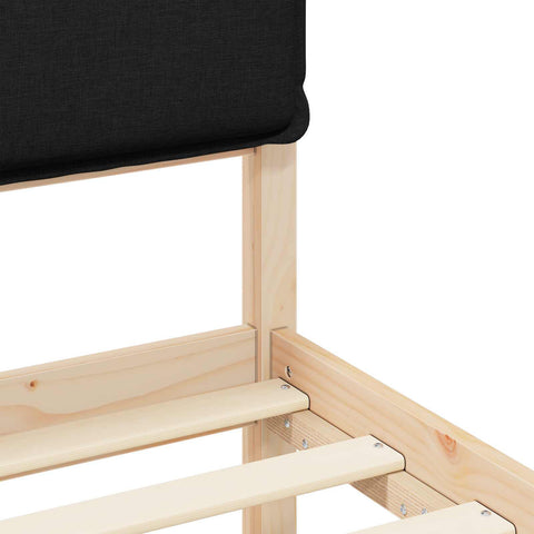 vidaXL Bed Frame with Upholstered Headboard Black 135 x 190 cm